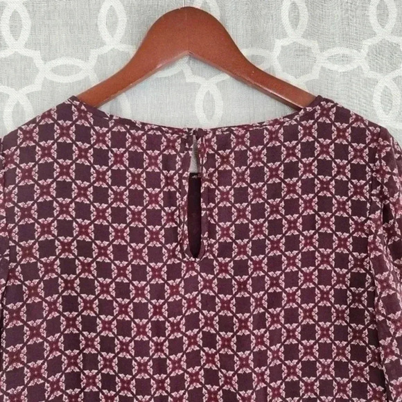 Max Studio Crew Neck‎ Bell Sleeve Geometric Print Chiffon S - Picture 4 of 10